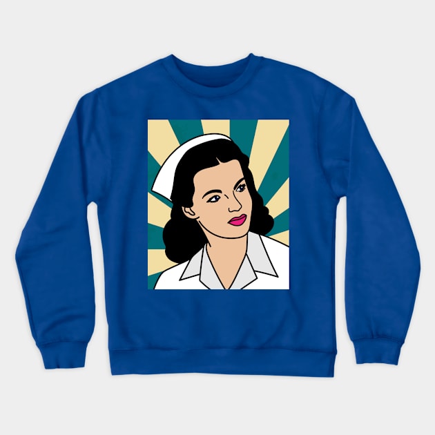 Colorful And Pretty Retro Nurse Crewneck Sweatshirt by flofin